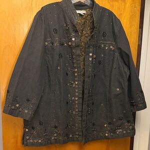 Coldwater Creek dark gray denim jacket